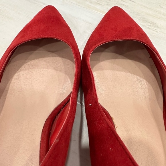 Aldo Red Suede Slingback Chunky Heels - Picture 6 of 7